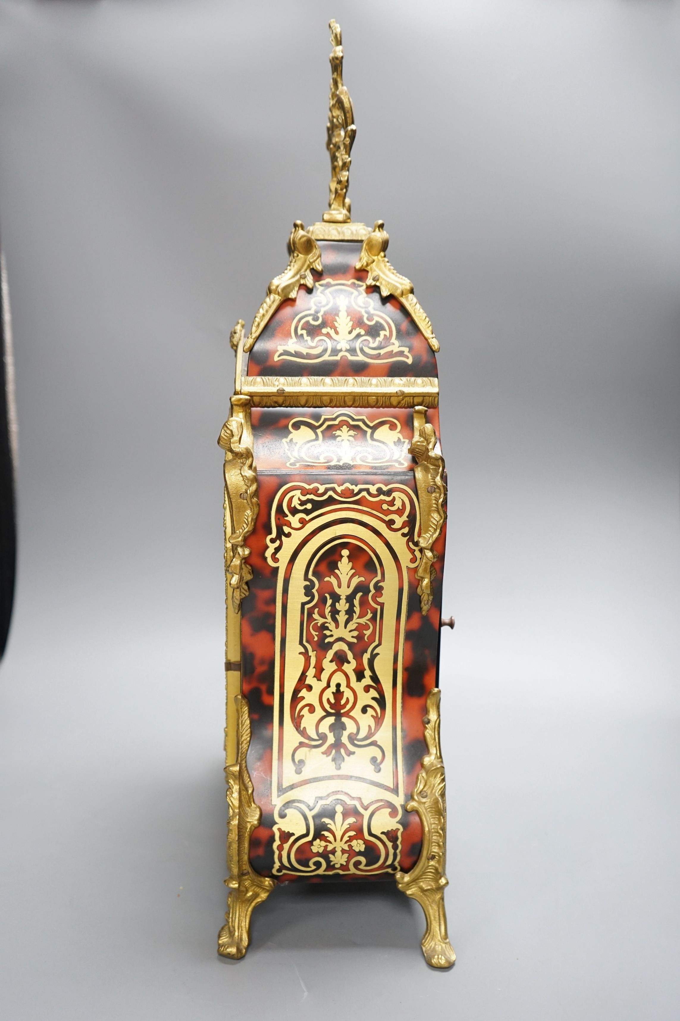 A boulle bracket clock, 58cms high